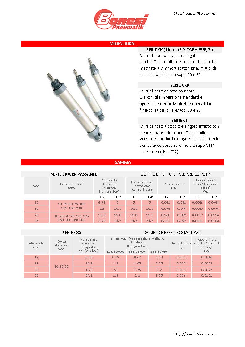 意大利bonesi氣缸CK系列